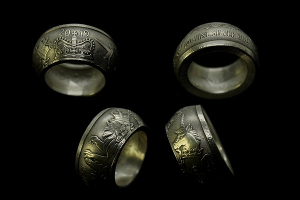 Großbritannien Ring 2 Pouds Royal Army Silber 999