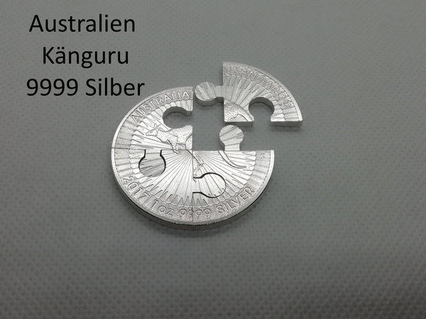 Münzpuzzle Australien 1 Dollar Känguru Silber 999