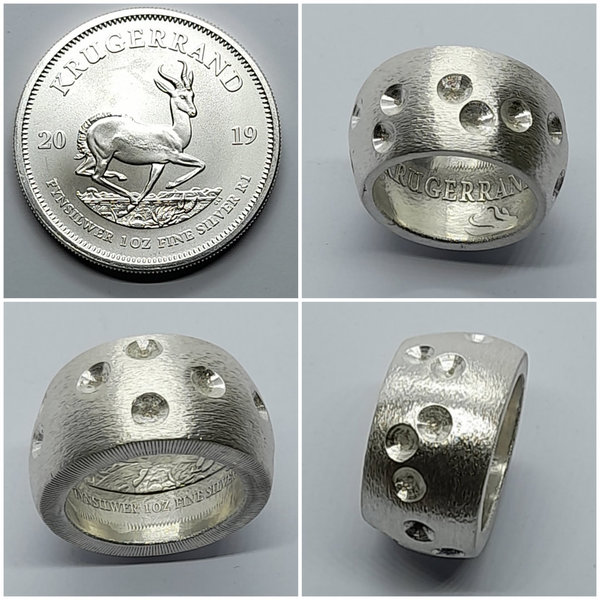 Südafrika Enigma Ring Krügerrand 1 Silber 999